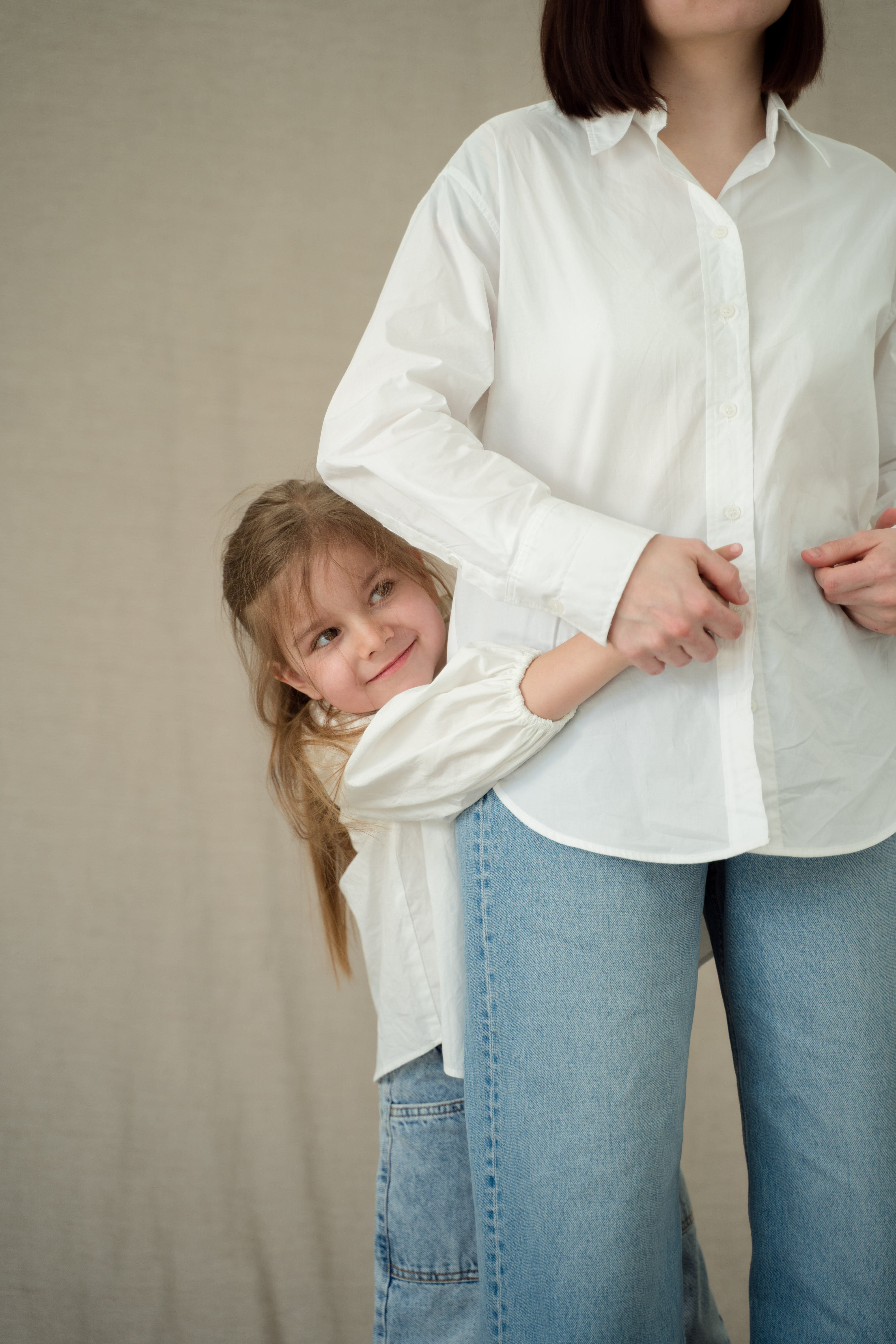 Denim and Whites for family photo outfits